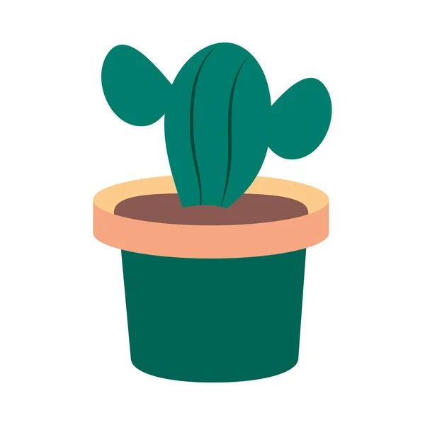 Jardinagem, planta de cacto em vaso natureza estilo ícone plano — Vetor de Stock