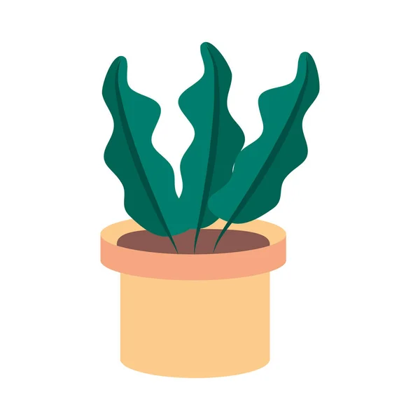 Jardinagem, vasos de plantas folhas decoração estilo ícone plano — Vetor de Stock