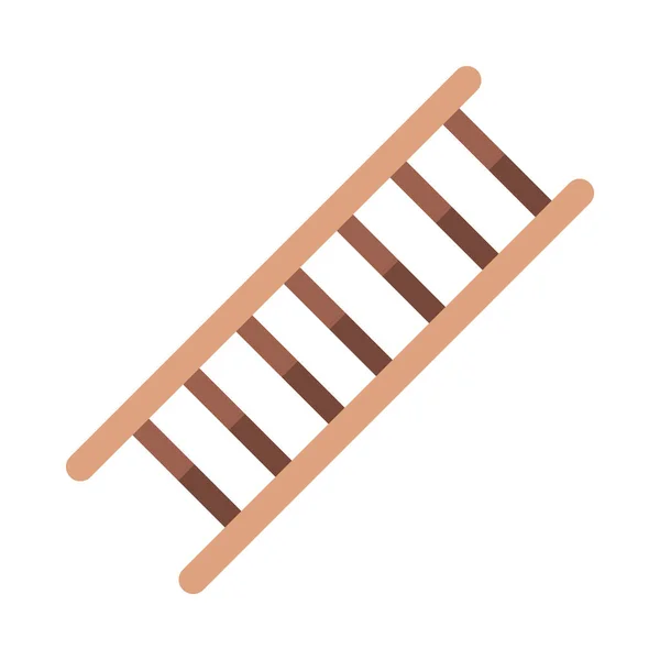 Madeira escada equipamentos reparação construção plana ícone estilo — Vetor de Stock