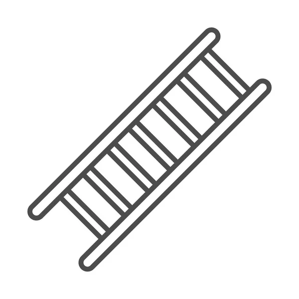 Escada de madeira equipamentos reparação linha de construção ícone estilo — Vetor de Stock