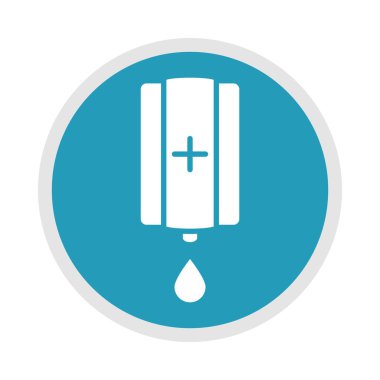 Coronavirüs hastalığından sonra yeni normal, dezenfekte sabun sıvısı, covid 19, mavi siluet ikonu