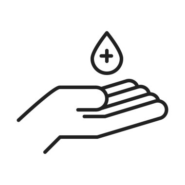 Yeni normal, el dezenfeksiyonu, Coronavirüs hastalığından sonra covid 19, doğrusal simge tarzı