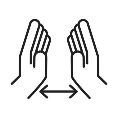 Coronavirüs hastalığından sonra insanlara dokunmaktan kaçının, covid 19, doğrusal simge biçimi