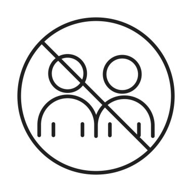 Coronavirüs hastalığından sonra yeni normal, sosyal mesafeli önleme uygulaması, covid 19, doğrusal simge biçimi