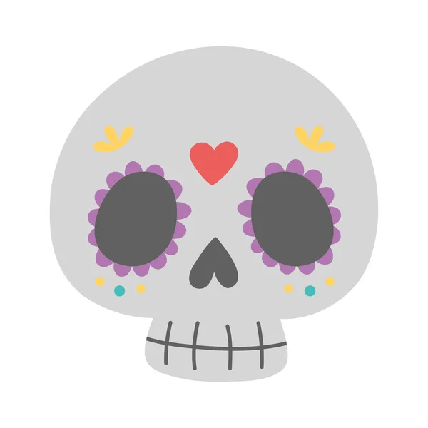 Día de los muertos, divertido cráneo decoración mexicana celebración — Archivo Imágenes Vectoriales