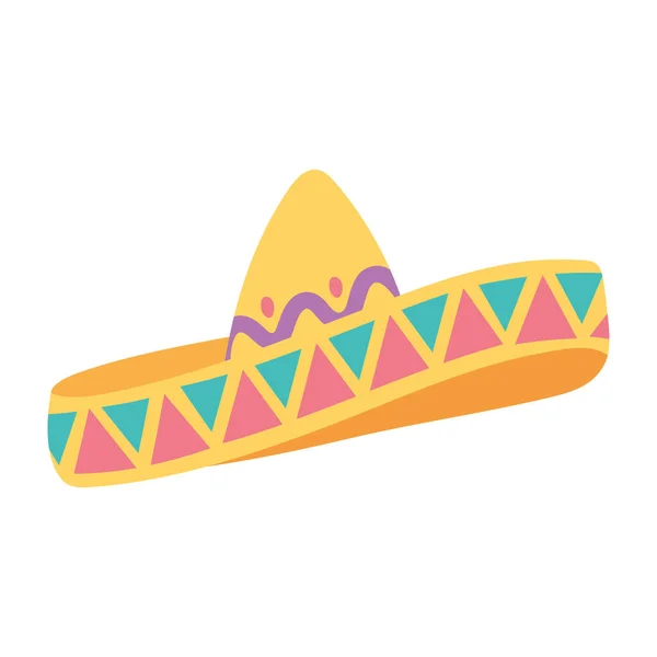 Mexikansk traditionell hatt isolerad design ikon — Stock vektor