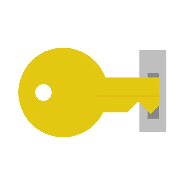 Chave de acesso aberto ícone de segurança de design plano isolado — Vetor de Stock