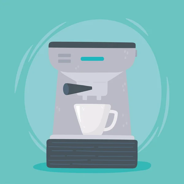 Kaffeezubereitungsmethoden, Maschine Espresso Heißgetränk — Stockvektor