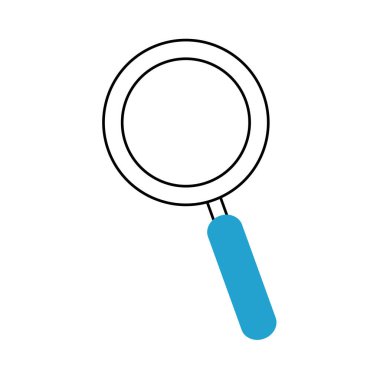 Arama simgesi, büyüteç araştırma mavi çizgi ve dolgu