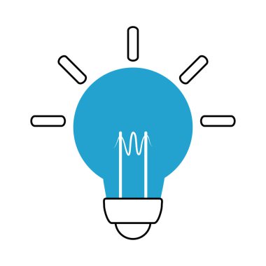 parlak ampul yaratıcılık fikri mavi çizgi ve doldur