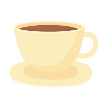Tabak içeceği üzerine kahve fincanı izole edilmiş ikon tarzı