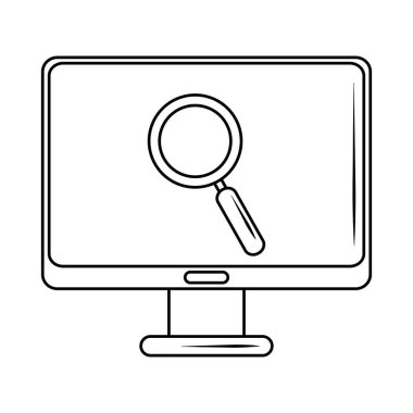 Arama simgesi, bilgisayar ekranı büyütücü satır biçimi