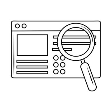 Arama simgesi, internet sitesi tekmoloji büyüteç satırı biçimi