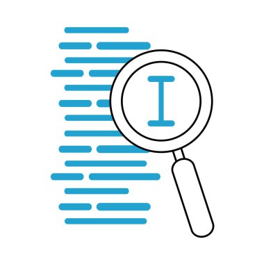 Arama simgesi, büyüteç sözcük işareti mavi satırı bul ve doldur