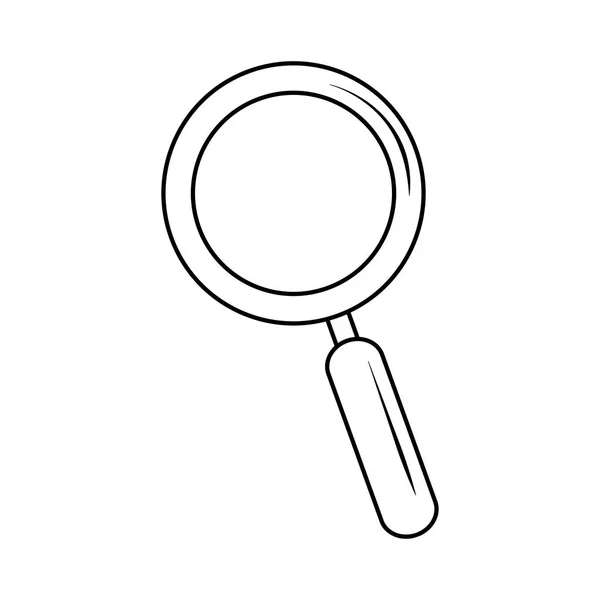 Ikona wyszukiwania, szkło powiększające badania stylu linii odkrycia — Wektor stockowy