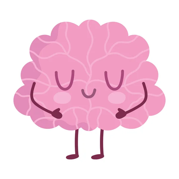 Dibujos animados cerebro humano, estilo icono aislado — Vector de stock