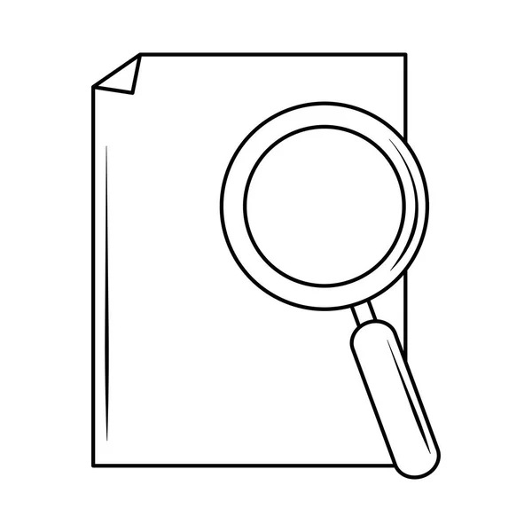 Suche Symbol, Dokument Daten Netzwerk Vergrößerungslinienstil — Stockvektor