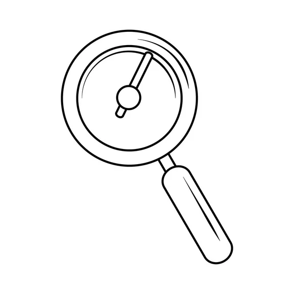 Search icon, magnifying glass clock time line style — Stock Vector