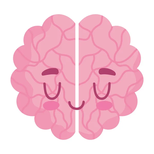 Desenho animado do cérebro humano estilo ícone isolado saudável — Vetor de Stock