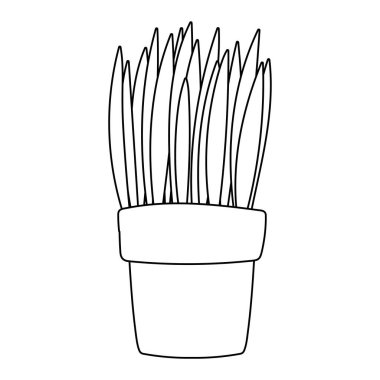 Bahçıvanlık, saksı bitkisi izole çizgi simgesi stili bırakır