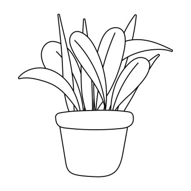 Bahçe işleri, saksı bitkisi süsü izole çizgi ikonu tarzı