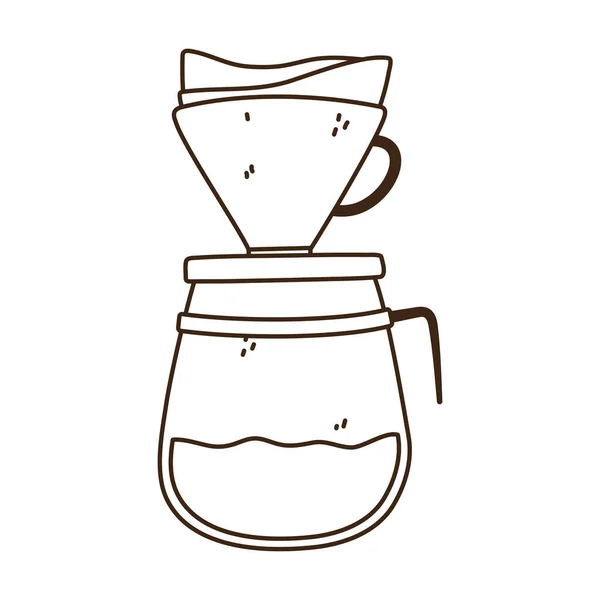 Koffie brouwmethode druppel lijn pictogram stijl — Stockvector