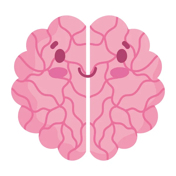 Humano cerebro dibujos animados cómic aislado icono estilo — Vector de stock