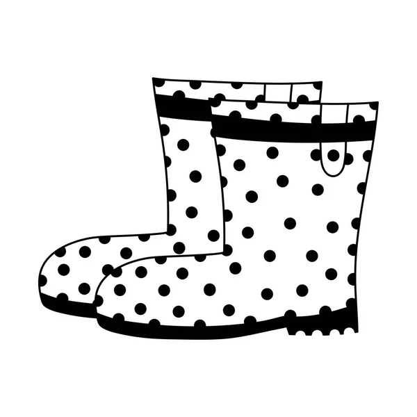 Gardening, dotted rubber boots isolated line icon style — Stock Vector