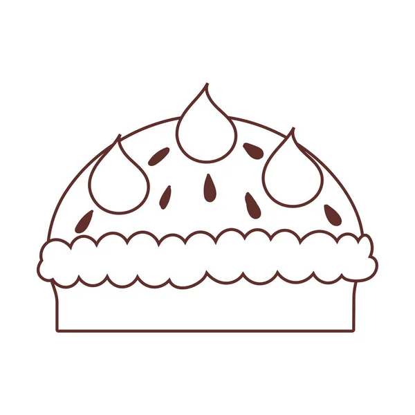 Dulce pastel postre comida aislado icono diseño línea estilo — Vector de stock