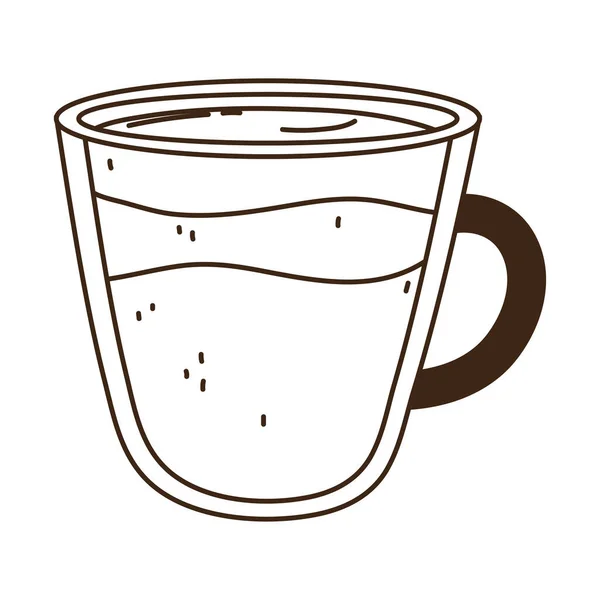 Café tasse en verre ligne de boisson icône style — Image vectorielle