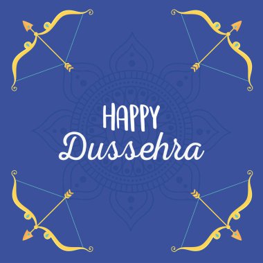 Mutlu dussehra festivali Hindistan 'ın altın okları ve kristallerle dolu yayları