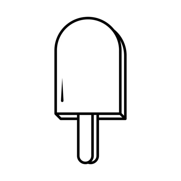 Helado en el estilo de cómic arte pop palo, icono de línea — Vector de stock