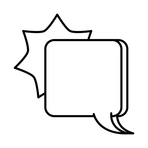 Comic speech bubble pop art style, line icon — Stock Vector