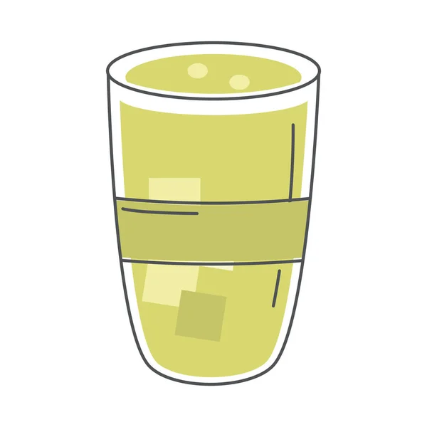 Thé, verre frais froid tasse ligne de thé et remplir — Image vectorielle