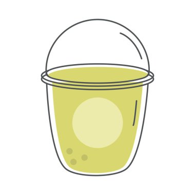 Çay, meyve püresi, tek kullanımlık bardaklar ve doldur.