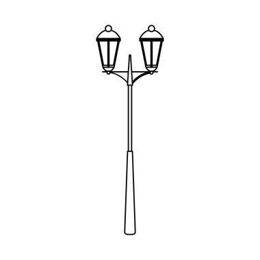 Sokak lambası ışığı izole edilmiş beyaz arkaplan