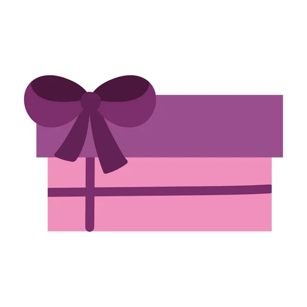 Joyeux noël, boîte cadeau enveloppée avec ruban, design isolé — Image vectorielle