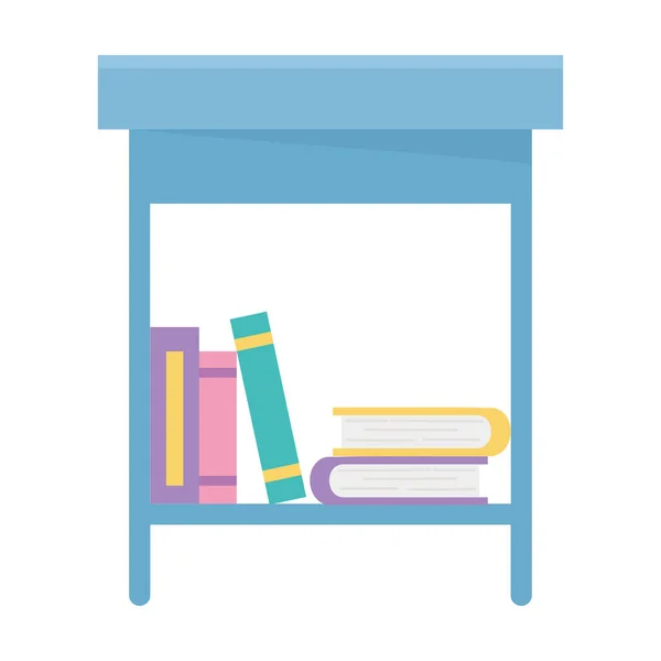 Side table with books isolated design white background — Stock Vector