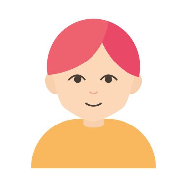 Genç çocuk çizgi film karakteri erkek düz simge