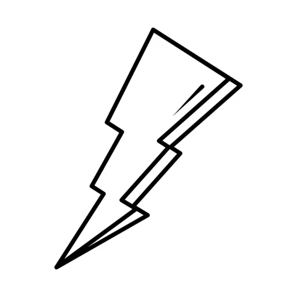 Åskvigg makt pop konst komisk stil, linje ikon — Stock vektor