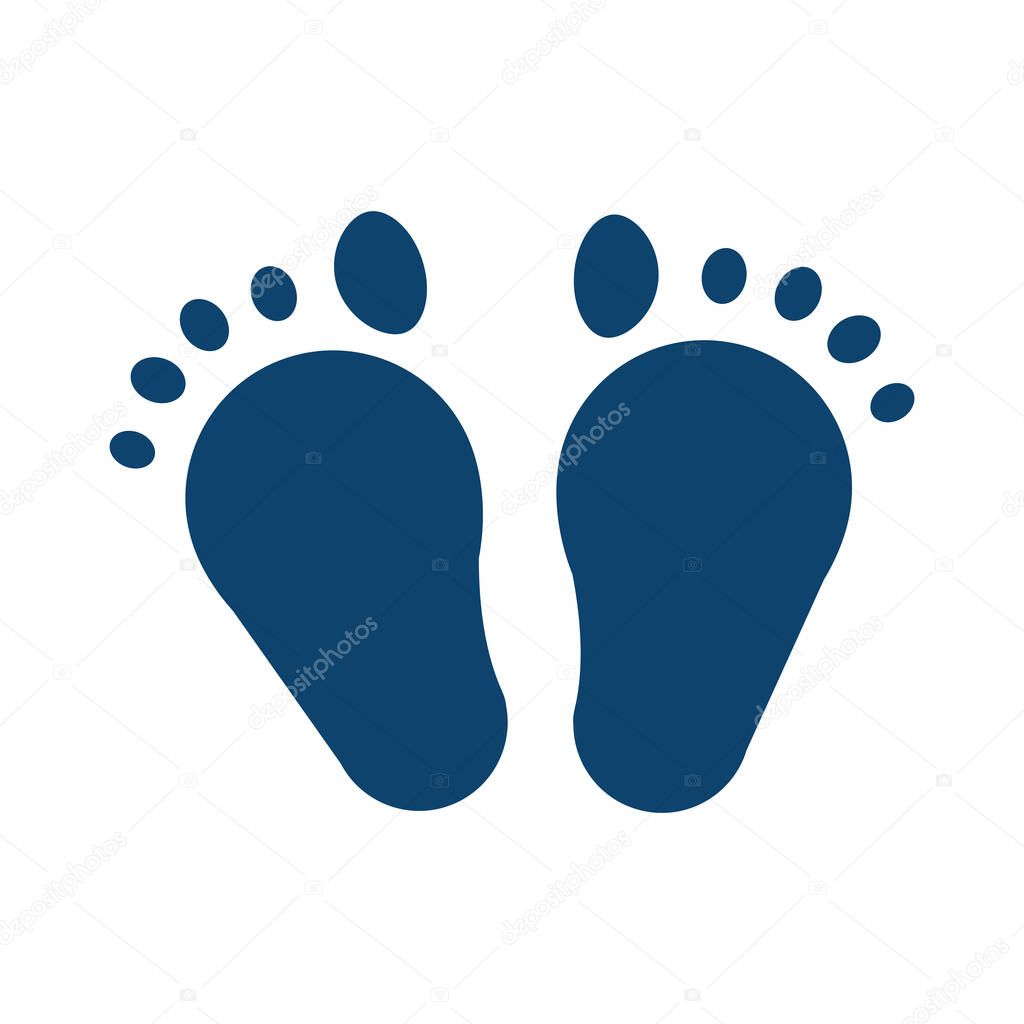 childrens foot print silhouette icon