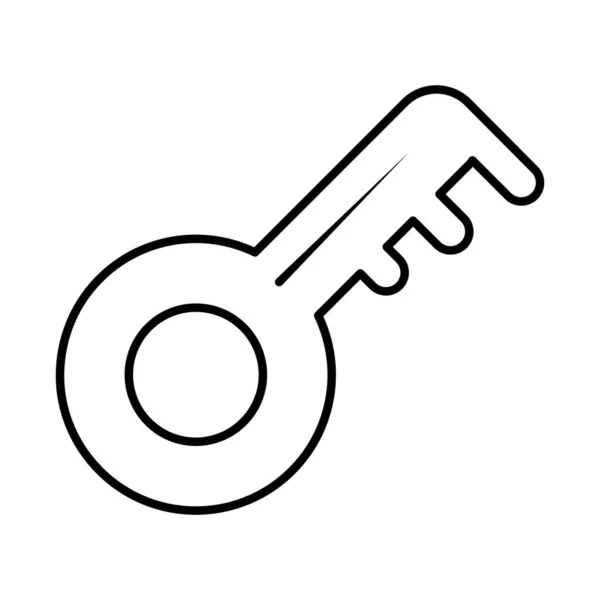 Schlüssel Retro Pop Art Comic-Stil, Linie Symbol — Stockvektor