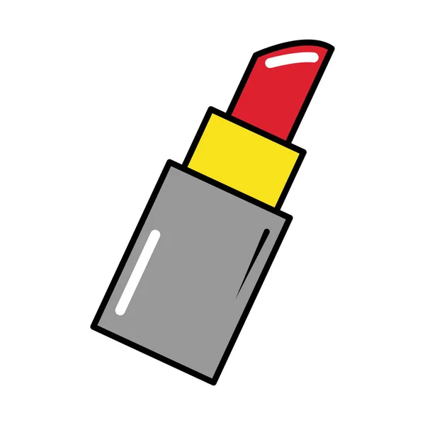 Make up lipstick pop art comic style, flat icon — Stock Vector