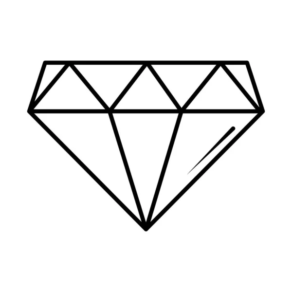 Diamant edelsteen pop kunst komische stijl, lijn pictogram — Stockvector