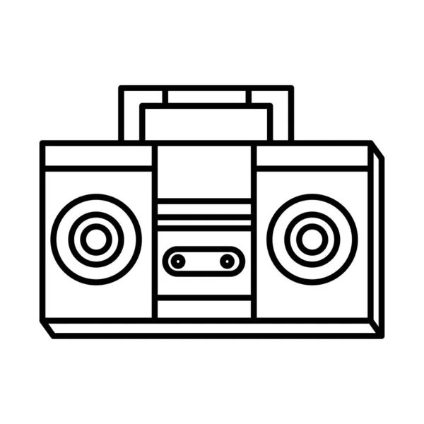 Boombox Musik Pop Art Comic Stil, Linie Ikone — Stockvektor