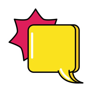 komik konuşma balonu pop sanat tarzı, düz simge