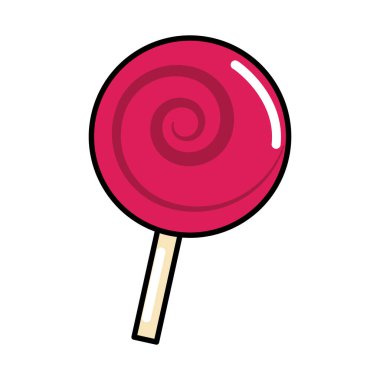 çubuk populer çizgi roman tarzında sarmal şeker, düz simge