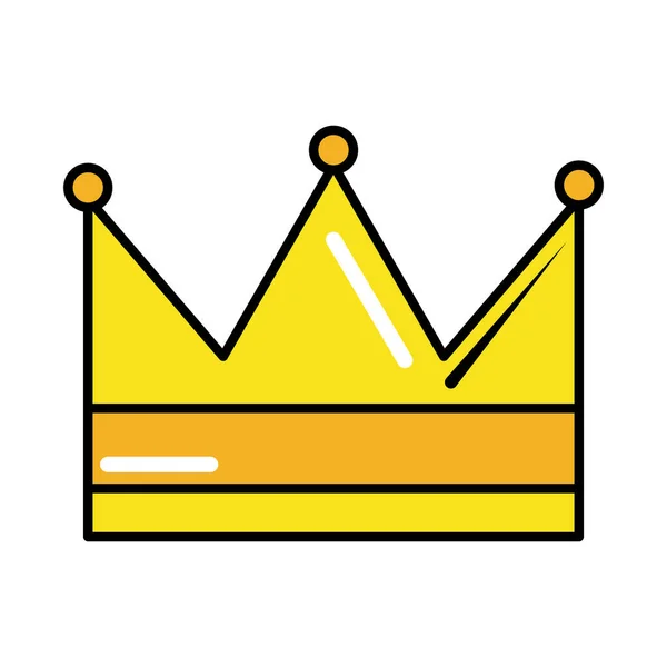 Crown pop art comic style, flat icon — Stock Vector