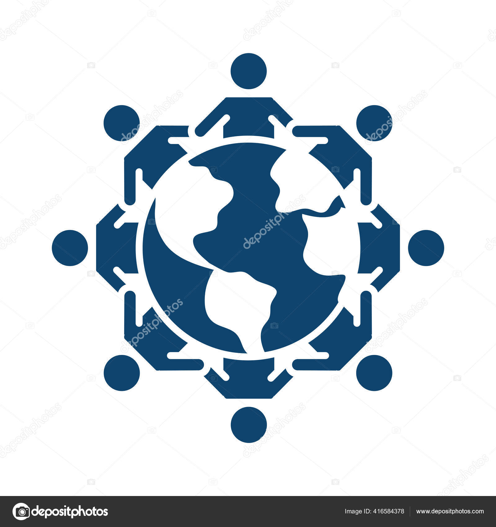 Niños tomados de la mano alrededor del mundo silueta icono Vector de stock  #416584378 de ©stockgiu, image size:1600x1700