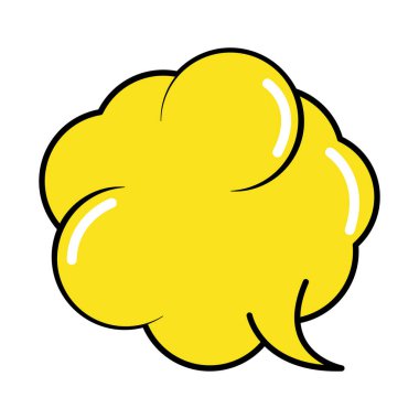 Konuşma baloncuğu şekilli bulut sanatı çizgi stili, düz simge